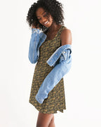 Black Hieroglyphics Women's All-Over Print Racerback Dress - Conscious Apparel Store