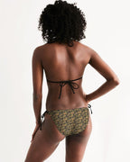 Black Hieroglyphics Women's All-Over Print Triangle String Bikini - Conscious Apparel Store