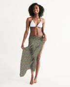 Blue Hieroglyphics All-Over Print Swim Cover Up - Conscious Apparel Store