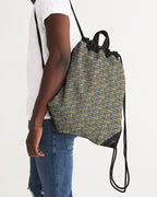 Blue Hieroglyphics Canvas Drawstring Bag - Conscious Apparel Store