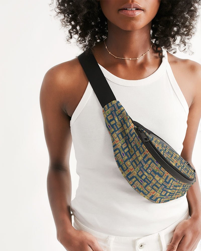 Blue Hieroglyphics Crossbody Sling Bag - Conscious Apparel Store