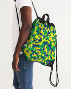 Brazil Flag Camo Canvas Drawstring Bag - Conscious Apparel Store