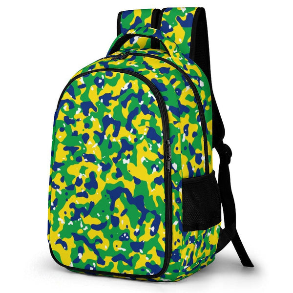 Brazil Flag Camo Casual Backpack - Conscious Apparel Store