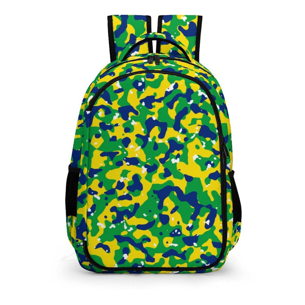 Brazil Flag Camo Casual Backpack - Conscious Apparel Store
