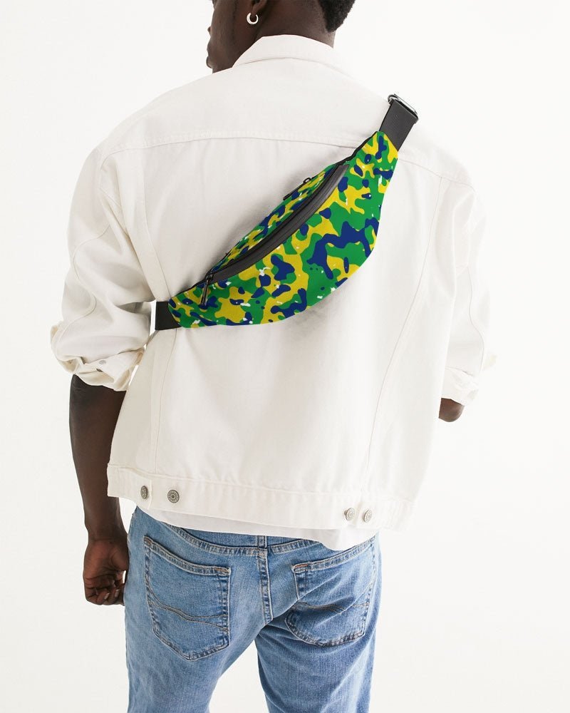 Brazil Flag Camo Crossbody Sling Bag - Conscious Apparel Store
