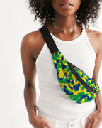Brazil Flag Camo Crossbody Sling Bag - Conscious Apparel Store