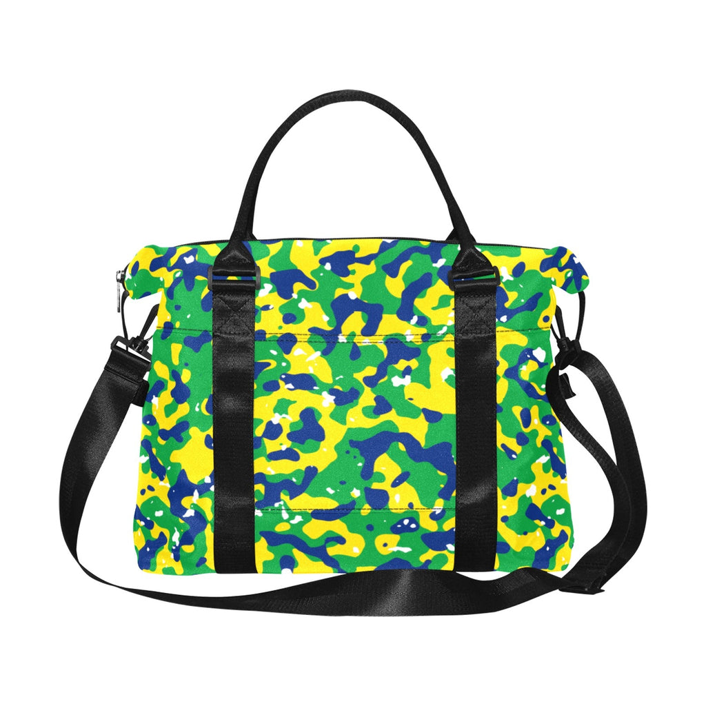 Brazil Flag Camo Large Capacity Duffle Bag - Conscious Apparel Store