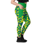 Brazil Flag Camo Leggings with pockets - Conscious Apparel Store