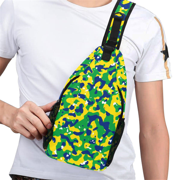 Brazil Flag Camo Men's Casual Chest Bag - Conscious Apparel Store