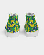 Brazil Flag Camo Men's Hightop Canvas Shoe - Conscious Apparel Store