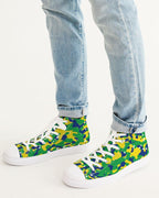 Brazil Flag Camo Men's Hightop Canvas Shoe - Conscious Apparel Store