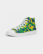 Brazil Flag Camo Men's Hightop Canvas Shoe - Conscious Apparel Store