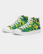 Brazil Flag Camo Men's Hightop Canvas Shoe - Conscious Apparel Store