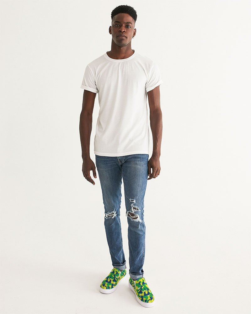 Brazil Flag Camo Men's Slip - On Canvas Shoe - Conscious Apparel Store