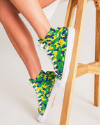 Brazil Flag Camo Women's Hightop Canvas Shoe - Conscious Apparel Store