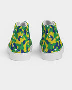 Brazil Flag Camo Women's Hightop Canvas Shoe - Conscious Apparel Store