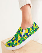Brazil Flag Camo Women's Slip-On Canvas Shoe - Conscious Apparel Store