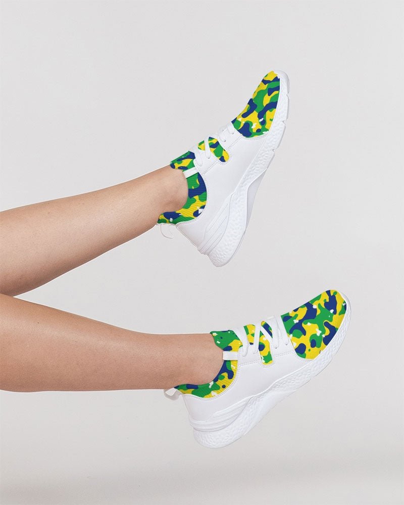 Brazil Flag Camo Women's Two - Tone Sneaker - Conscious Apparel Store