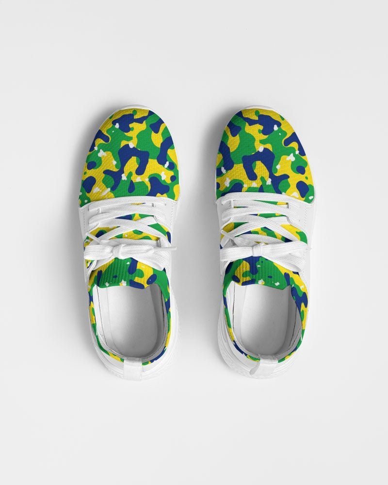 Brazil Flag Camo Women's Two-Tone Sneaker - Conscious Apparel Store