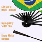 Brazil Flag Double-Sided Custom Folding Fan - Conscious Apparel Store