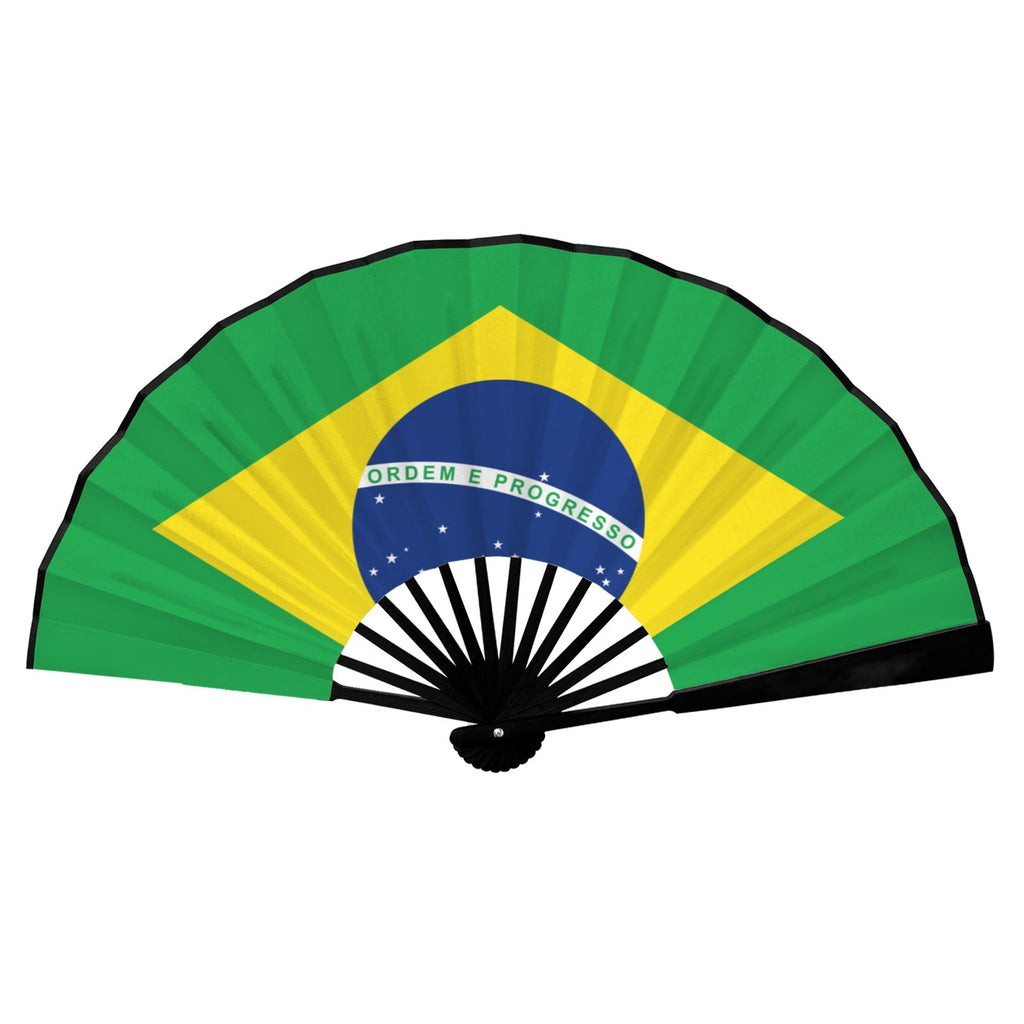 Brazil Flag Double-Sided Custom Folding Fan - Conscious Apparel Store