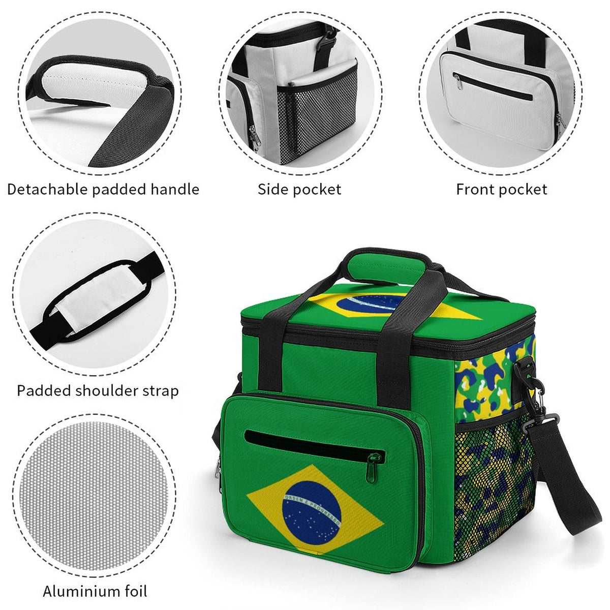 Brazil Flag Insulated Cooler Bag - Conscious Apparel Store