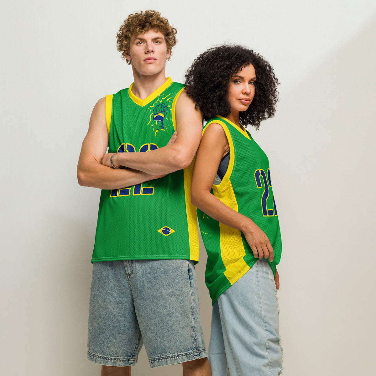 Brazil Flag Premium Sport Jersey Tank Top - Conscious Apparel Store