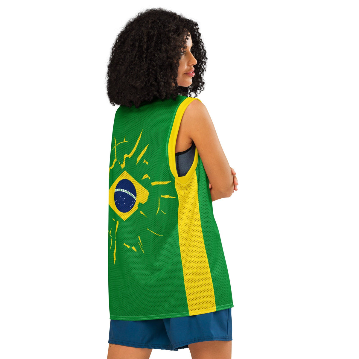 Brazil Flag Premium Sport Jersey Tank Top - Conscious Apparel Store