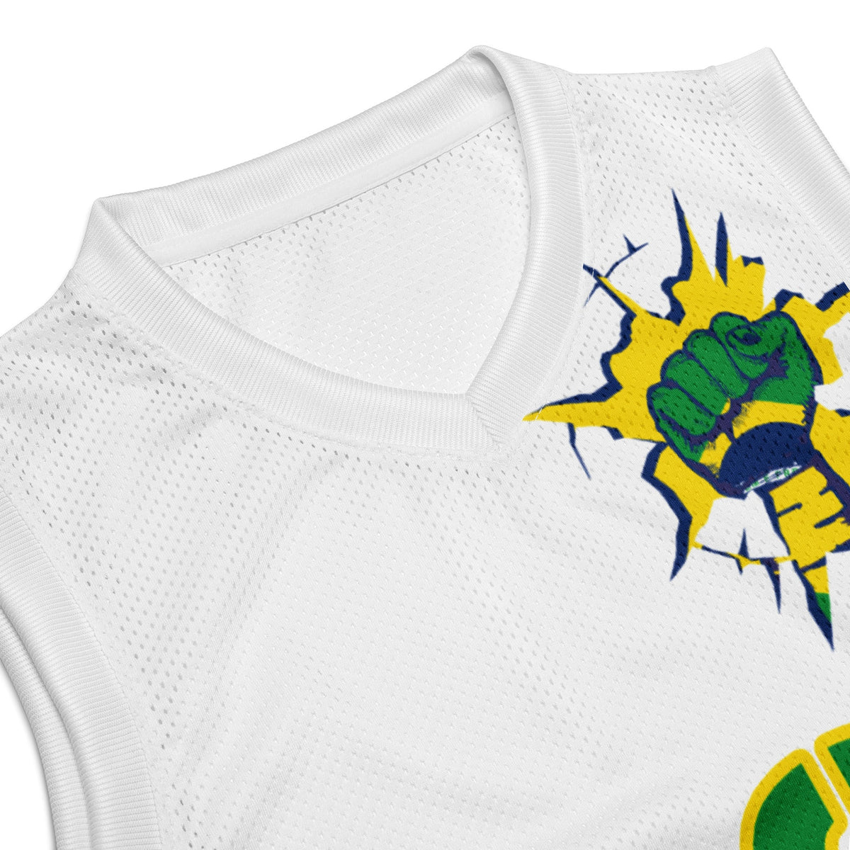 Brazil Flag (White) Premium Sport Jersey Tank Top - Conscious Apparel Store
