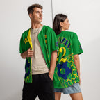 Brazil Football Themed Button-Down Sport Jersey - Conscious Apparel Store