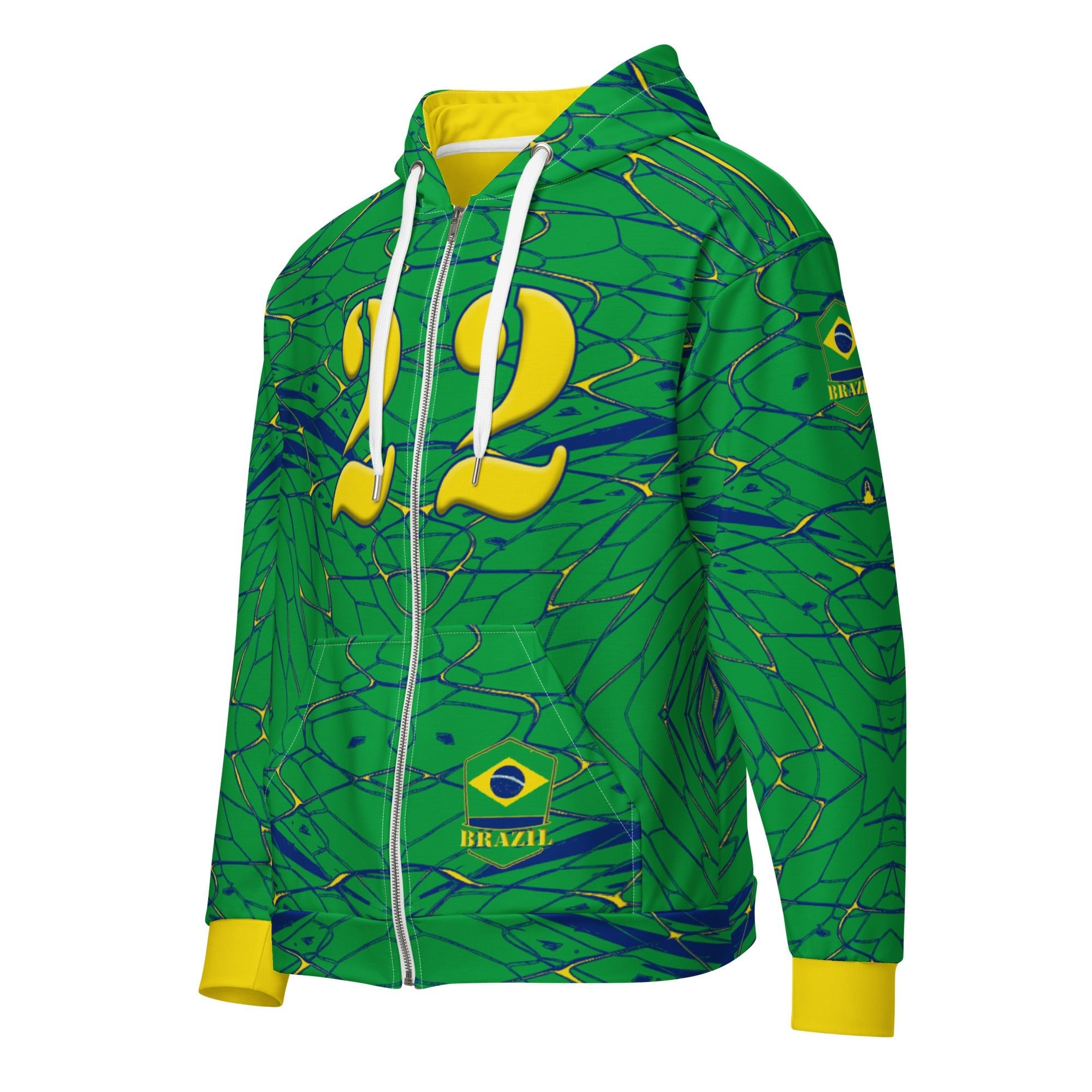Brazil Football Unisex zip hoodie - Conscious Apparel Store