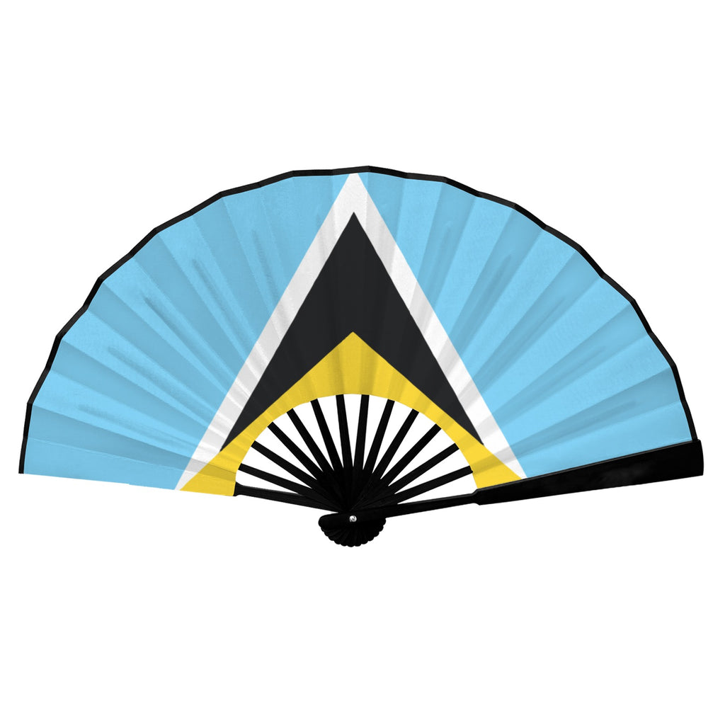 St Lucia Flag Double-Sided Custom Folding Fan