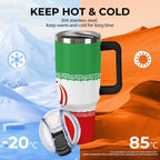Iran Flag 40oz Tumbler with (Black or White Handle)