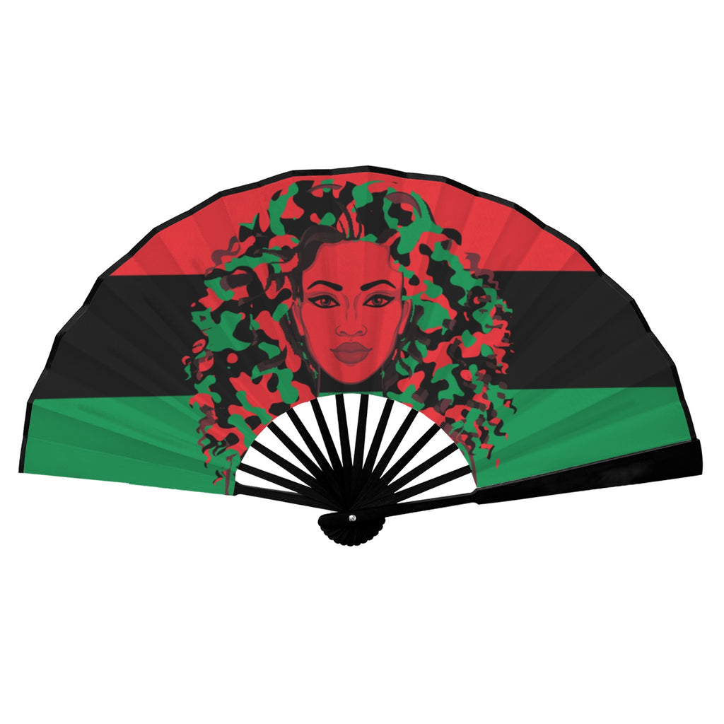 Pan African Girl Double-Sided Custom Folding Fan