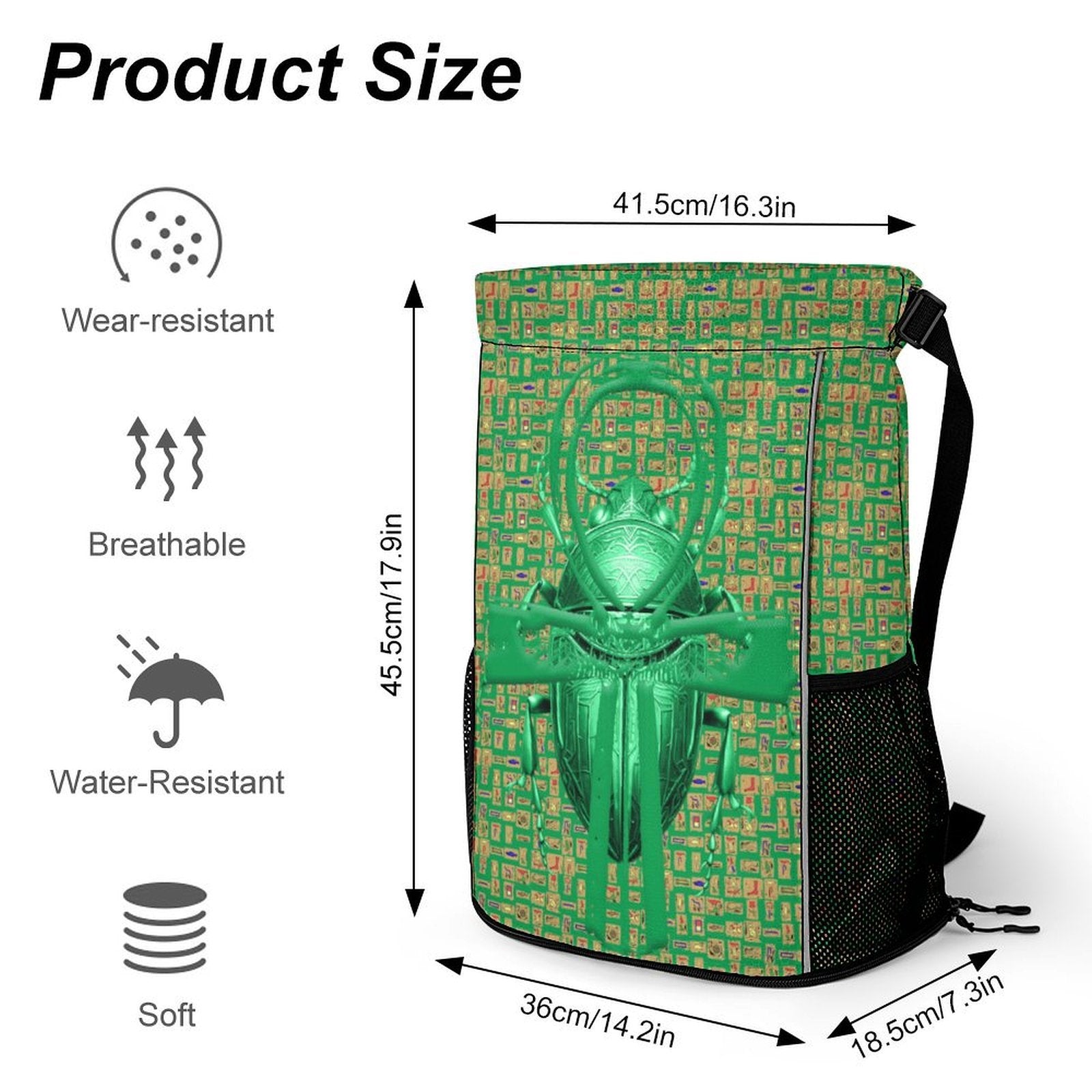 Ancient Nubia (Green) Sports Drawstring Bag