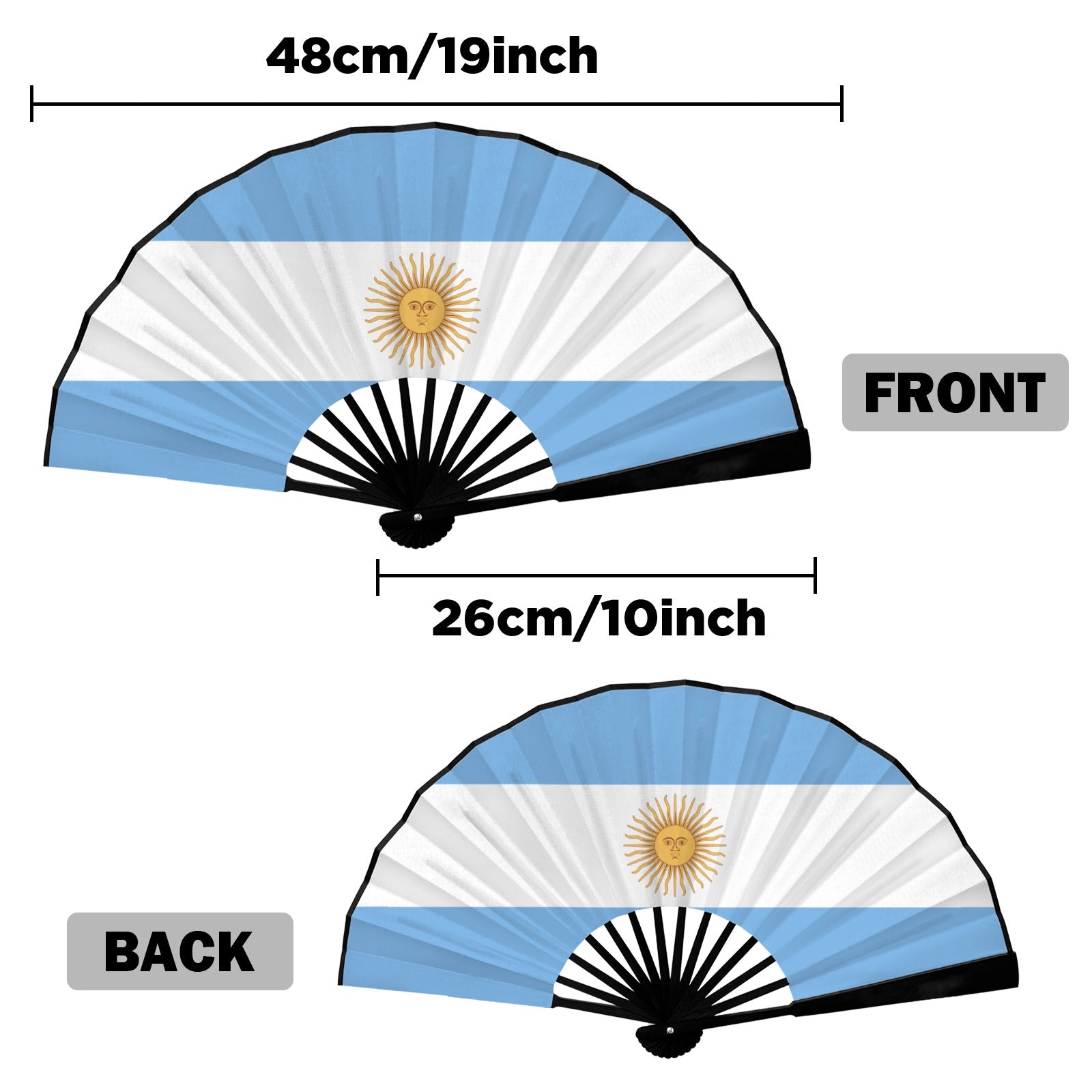 Argentina Flag Double-Sided Custom Folding Fan
