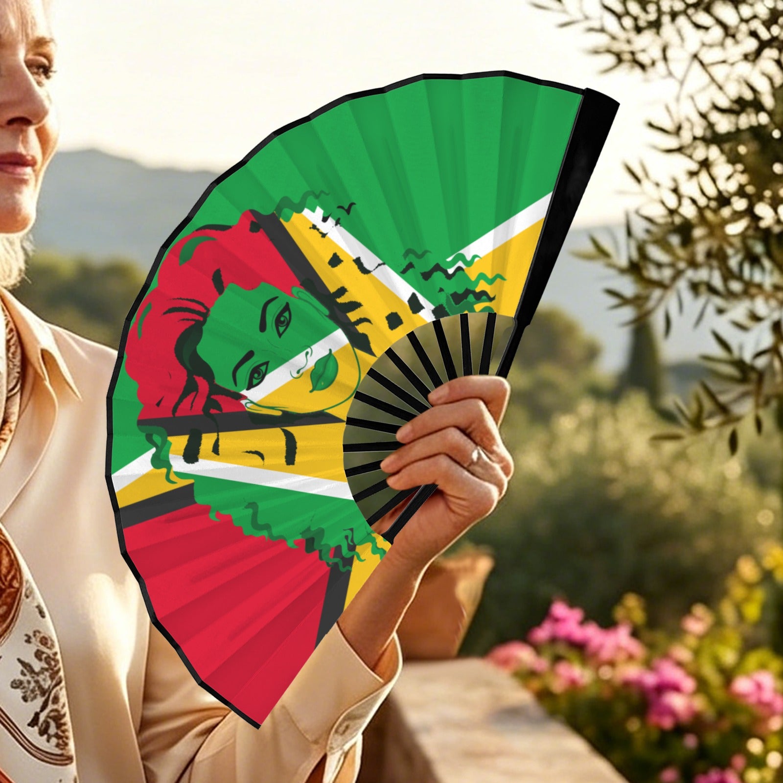 Guyanese Girl Double-Sided Custom Folding Fan