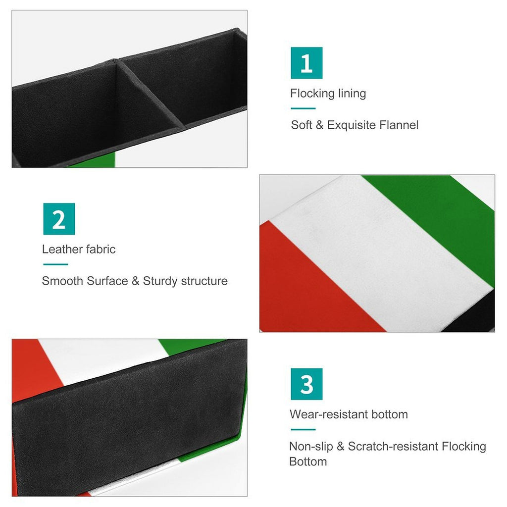 Italy Flag Leather Pen Holder
