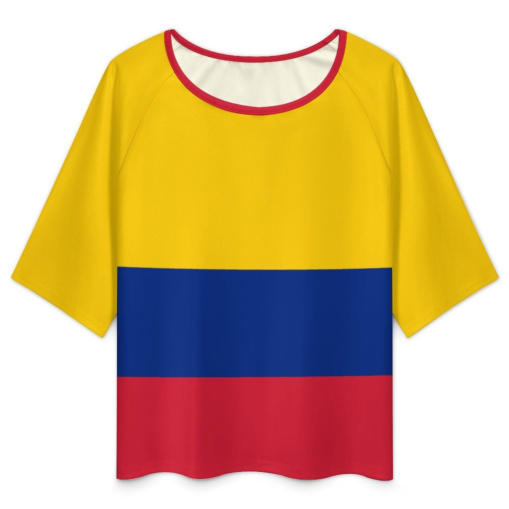 Columbia Flag Women’s Loose Half-Sleeve Boat Neck T-Shirt - Conscious Apparel Store