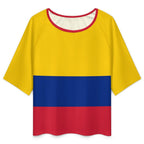 Columbia Flag Women’s Loose Half-Sleeve Boat Neck T-Shirt - Conscious Apparel Store