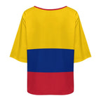 Columbia Flag Women’s Loose Half-Sleeve Boat Neck T-Shirt - Conscious Apparel Store