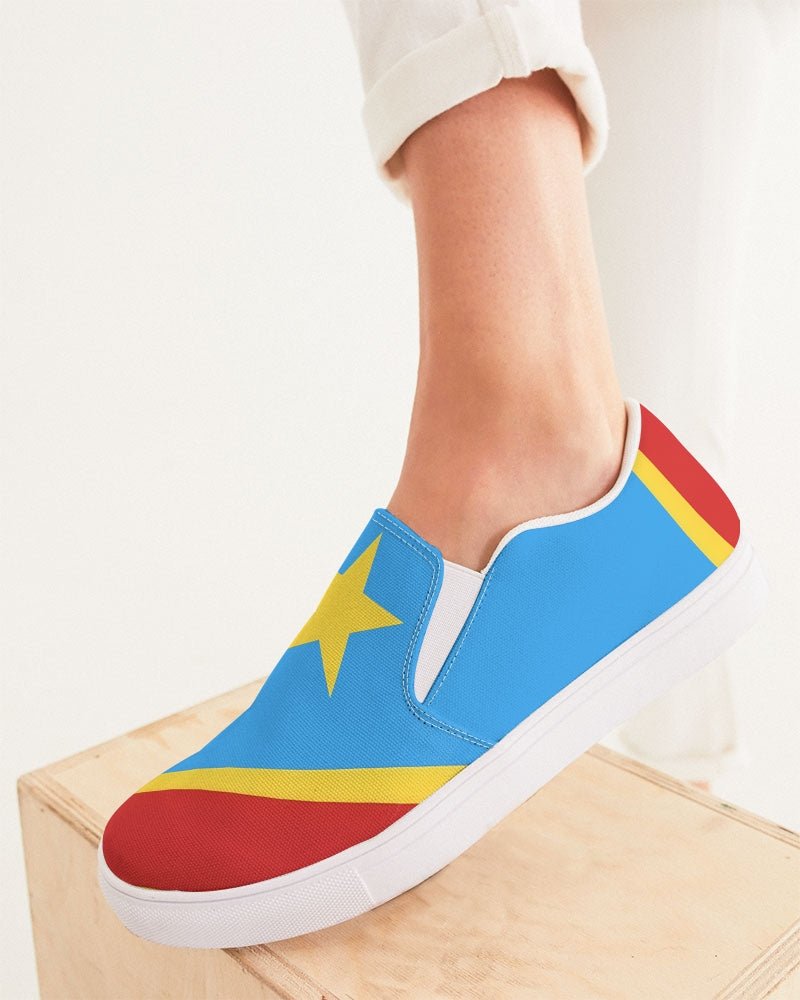 Congo Flag Women's Slip-On Canvas Shoe - Conscious Apparel Store