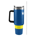 Curacao Flag 40oz Tumbler with Black Handle - Conscious Apparel Store