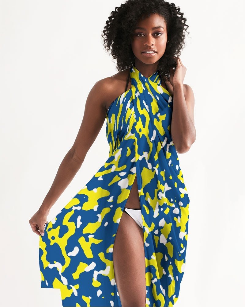 Curacao Flag Camo All-Over Print Swim Cover Up - Conscious Apparel Store