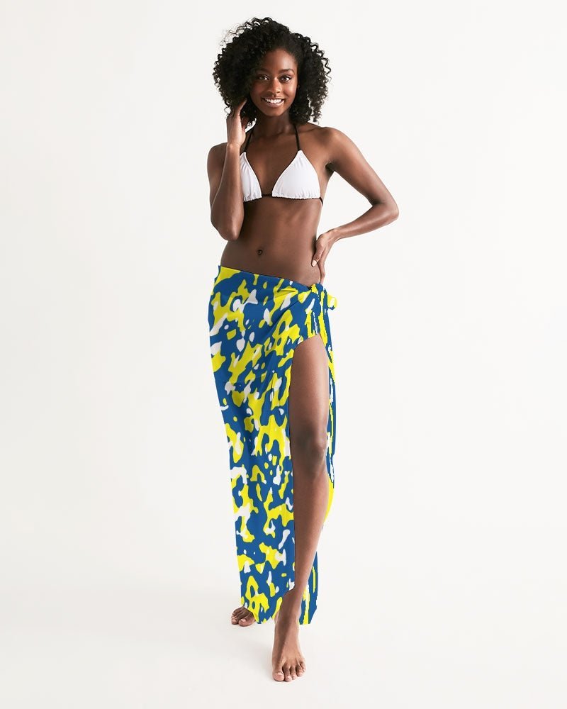 Curacao Flag Camo All-Over Print Swim Cover Up - Conscious Apparel Store