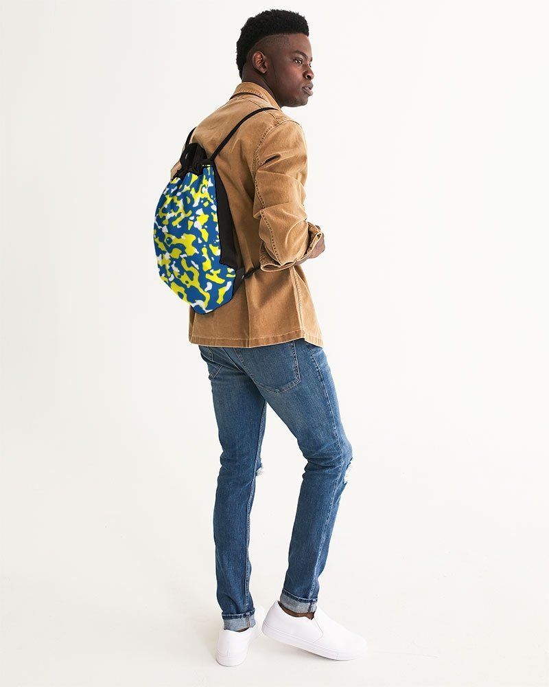 Curacao Flag Camo Canvas Drawstring Bag - Conscious Apparel Store