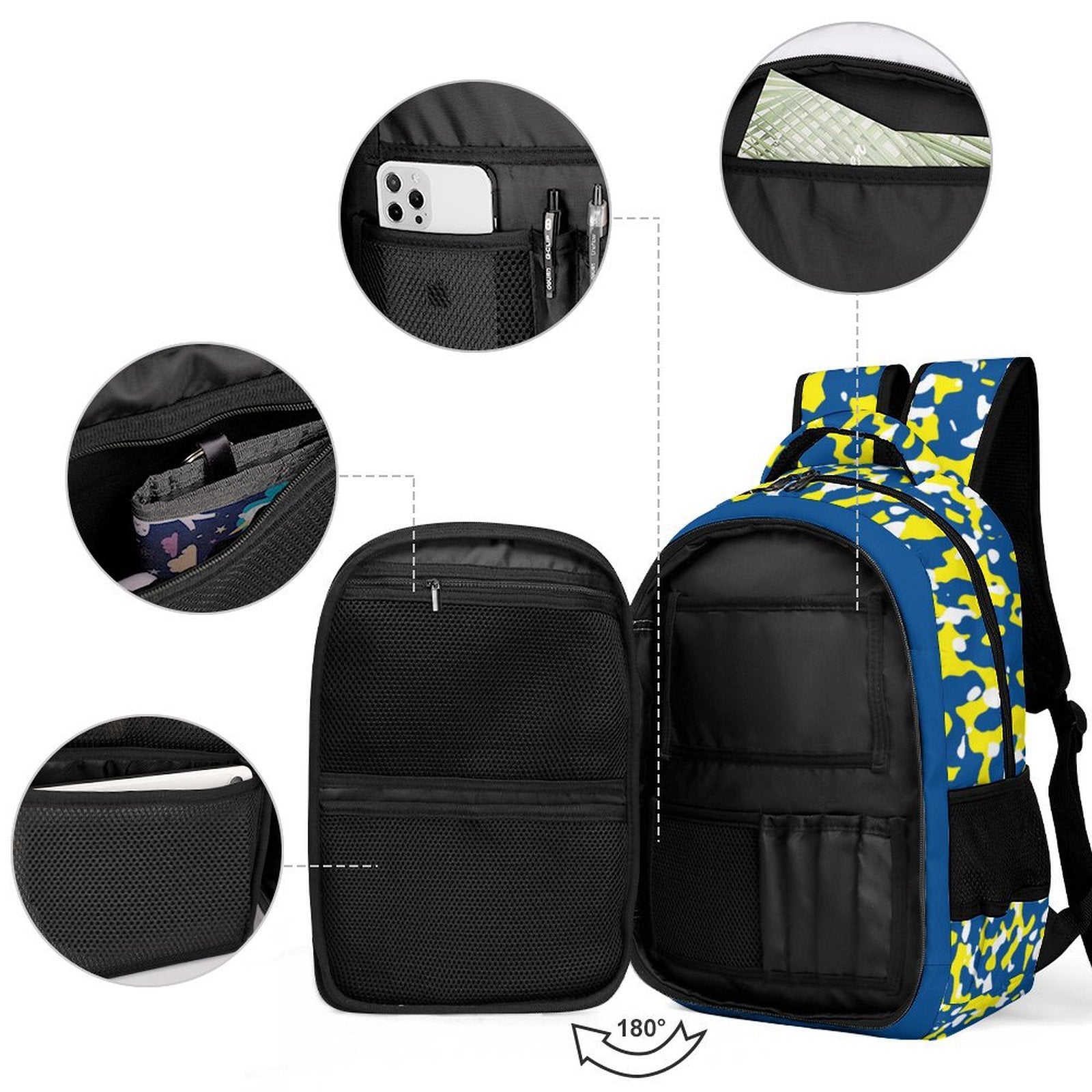 Curacao Flag Camo Casual Backpack - Conscious Apparel Store