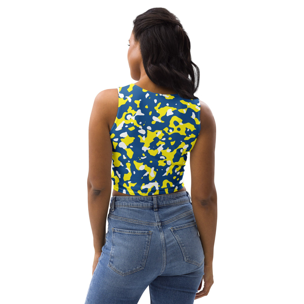 Curacao Flag Camo Crop Top - Conscious Apparel Store