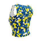 Curacao Flag Camo Crop Top - Conscious Apparel Store