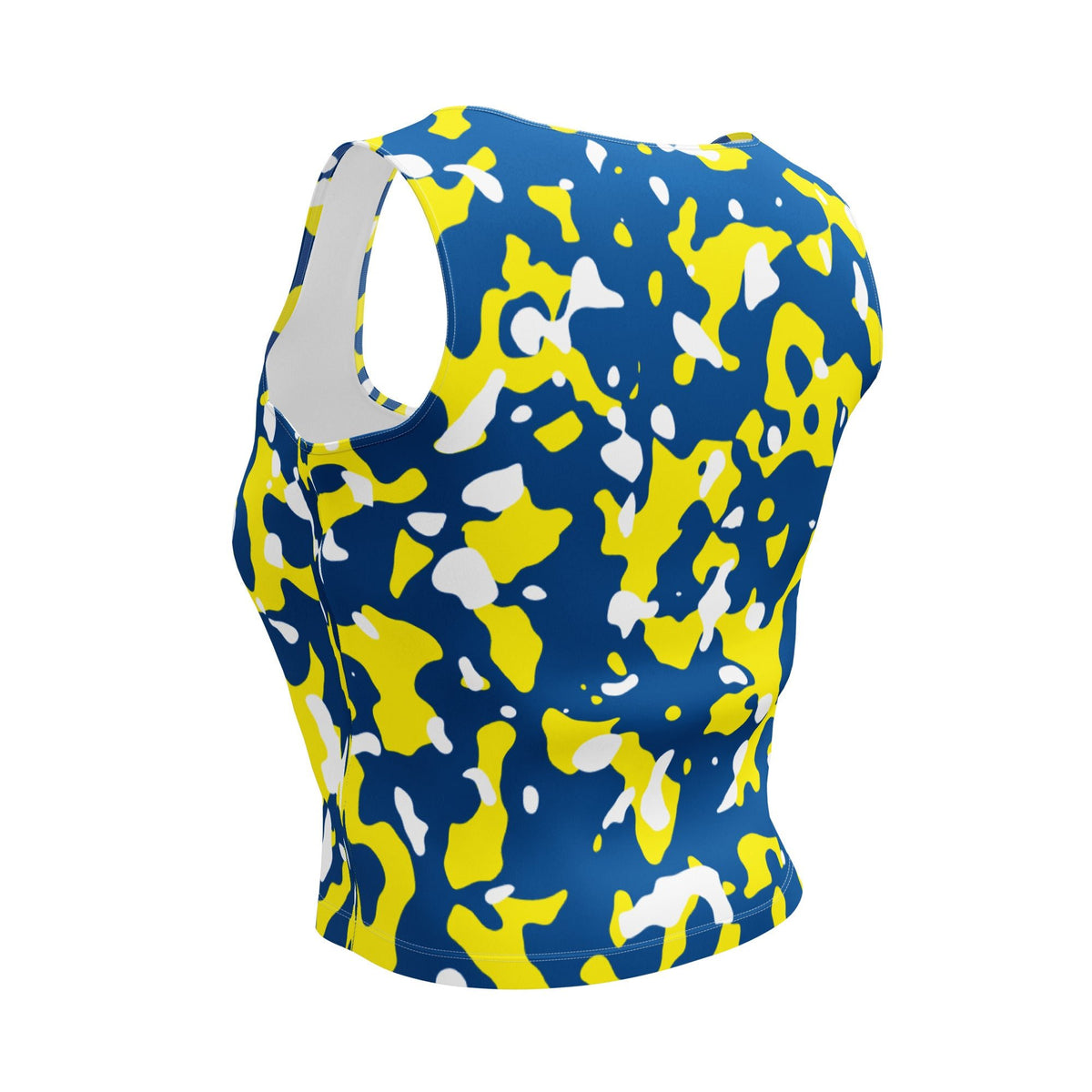 Curacao Flag Camo Crop Top - Conscious Apparel Store